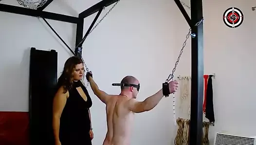 Mistress Lucrecia punishes her slave in chains