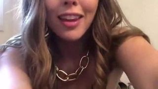 Hot brunette slips and jams her dildo up herself (funny!)