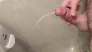 Thick cock - Huge cum in public toilet