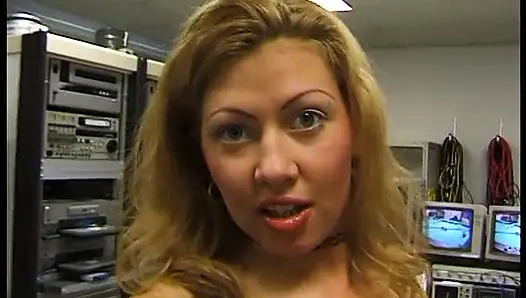 Blonde mature sucking his cock