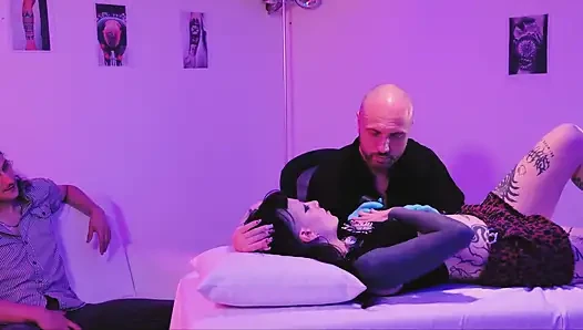 Tattoothreesome, She of Couple Cuckold Wants to Get Screwed by the Tattoo Artist