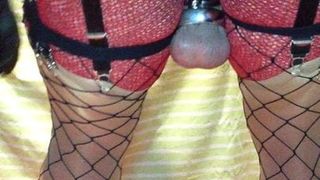 COCK CHASTITY SISSY AND DILDO AND PLUG FUCKS THE ASS
