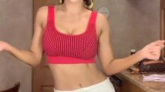WWE - Lana AKA CJ Perry dancing at home, quick clip
