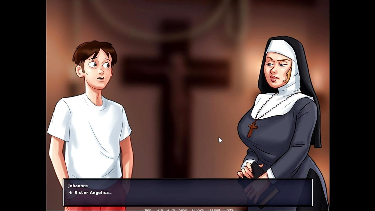 Summertime saga - Johannes played with Eve's pussy and she gave him a handjob