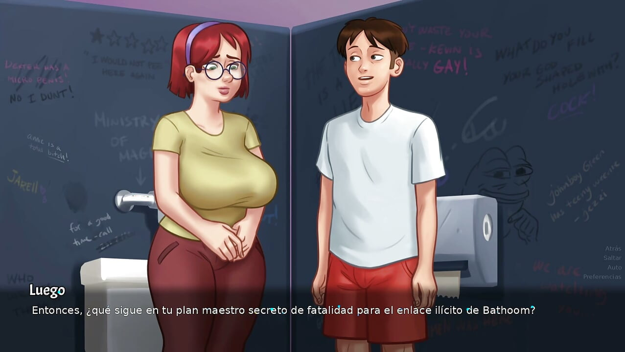 Alunos pervertidos com um cara - Summertime Saga
