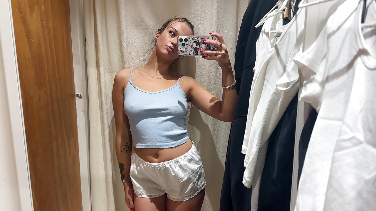 Sexy Costume Try On Haul with British Petite Teen Blonde
