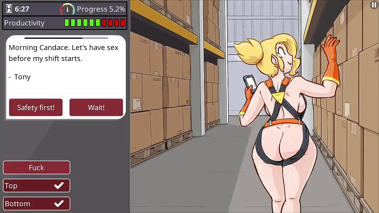 sexy big boobs big ass girl fucks huge cocks at the warehouse - gameplay