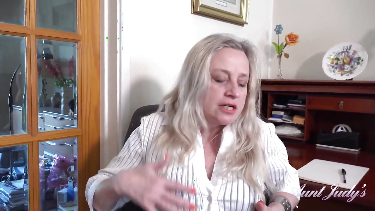 Auntjudys - Your Horny Mature Boss Andrea Ann Sucks Your Cock at the Office