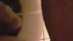 My Filipina wife piss on my cock in the WC in a restaurant
