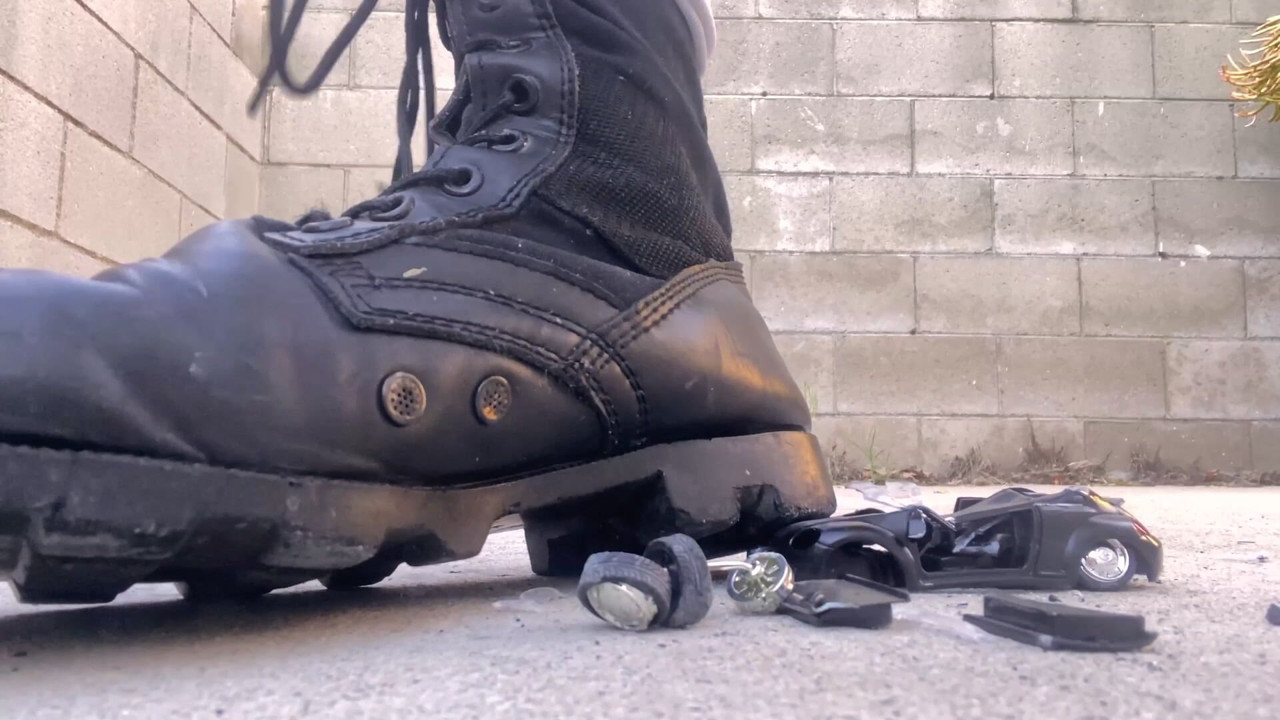 5’11 Goddess Annihilates Toy Car In Combat Boots