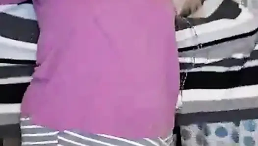 Hot MILF has issues trying to chair fuck her dildo!