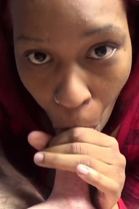 Black coed Taee Naz gives a blowjob to an old white dude