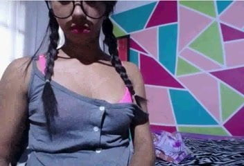 Cute latin girl show all her bras