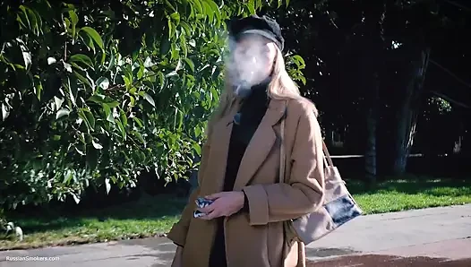 Outdoors Smoking with Beaty Russian Girl 2