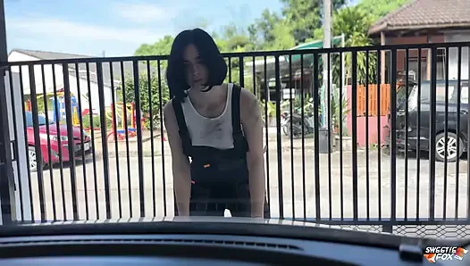 Beauty Auto-Mechanic Deepthroat, Rough Fucks and Gets Facial POV