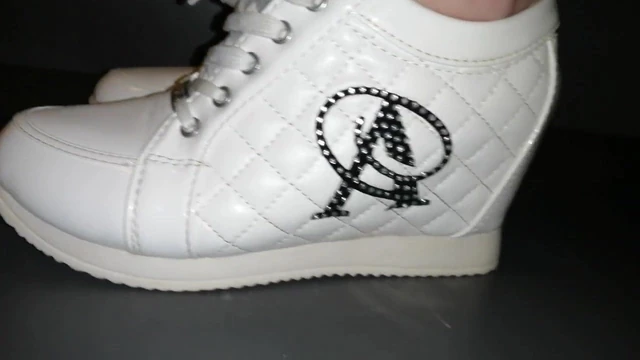 White sport shoes Lady L (video short version)