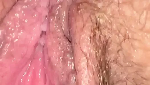 Amateur wife's drooling pussy and I eat all the drool. Fucked her wet hairy cunt and it drips the pussy juices over my dick
