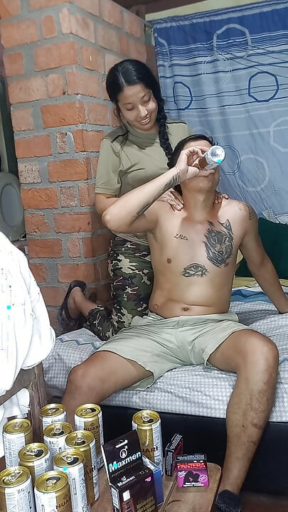 The cheating neighbor fucking her husband and her neighbor
