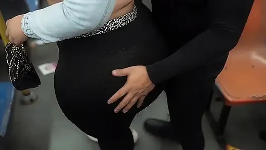 "Masked Guy Grabs BBW's Huge Ass in Public Bus - Risky Tease"