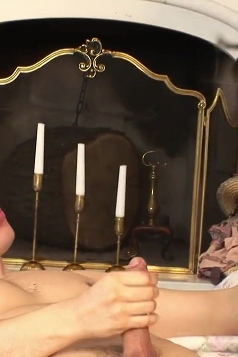 Lovely hottie working his cock with her feet