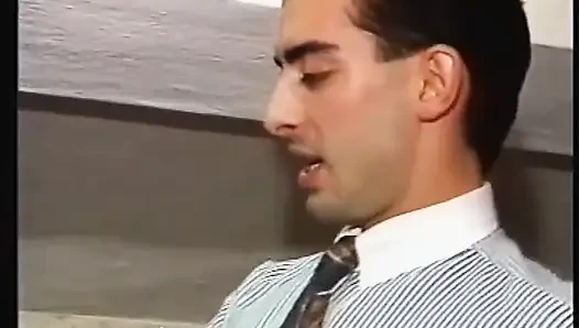 Sexy Secretary Ass Fucked and Cummed Inside and on Face by Two Big Cocks