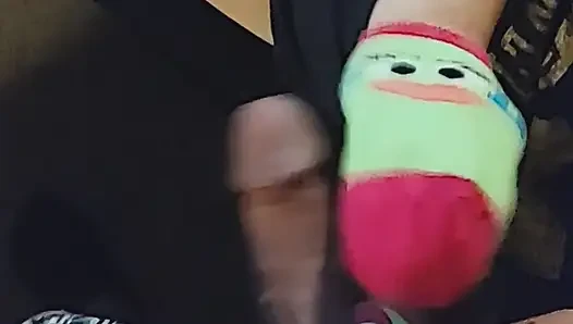 #2 Disney Sockjob Sock Footjob - Chip Sock Job - Cartoon Sock Handjob Cum