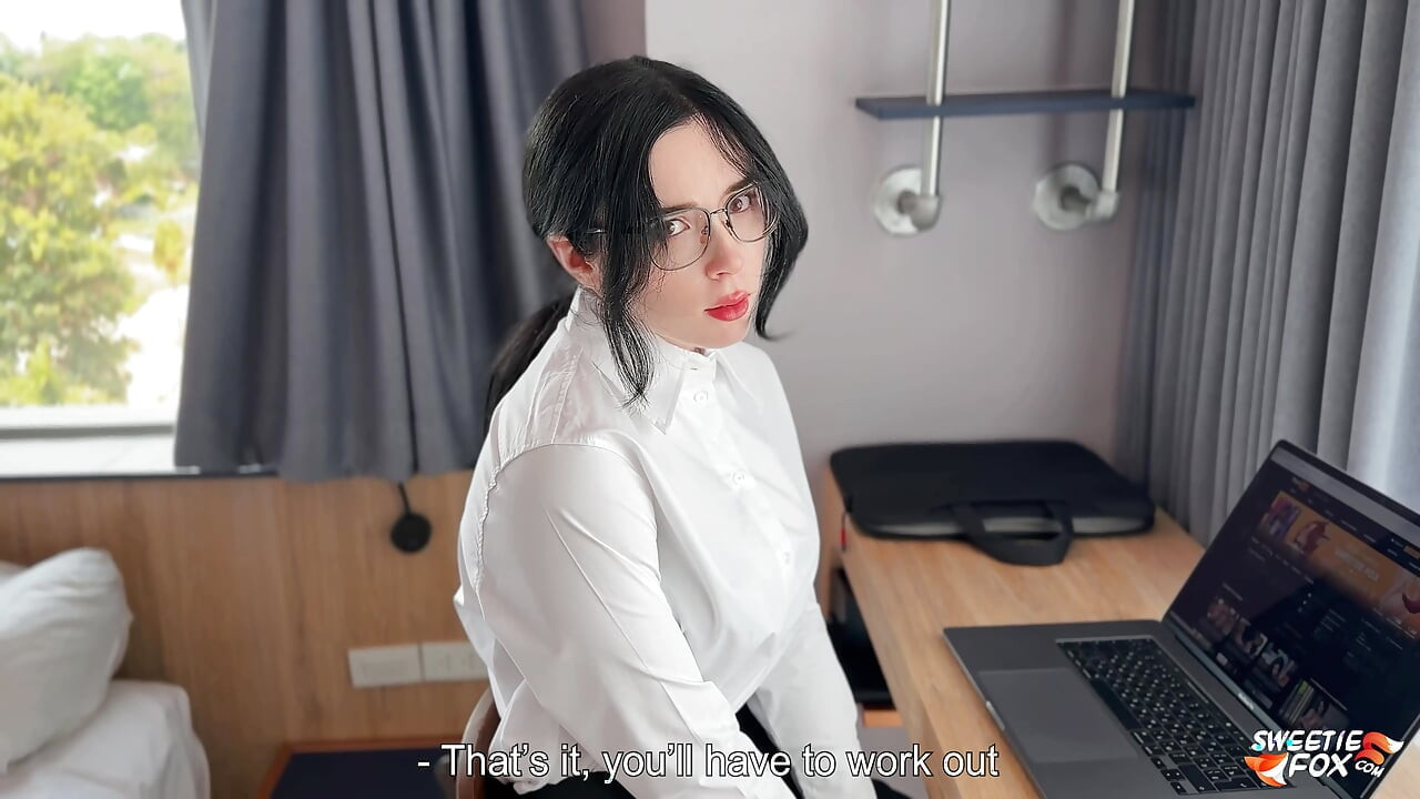 Horny Secretary Sucks and Fucks Boss's Dick till Cum in Mouth - Caught Masturbating at Workplace