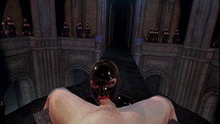 3d vr sfm esclavitud látex amante con enormes tetas chupa esclavo