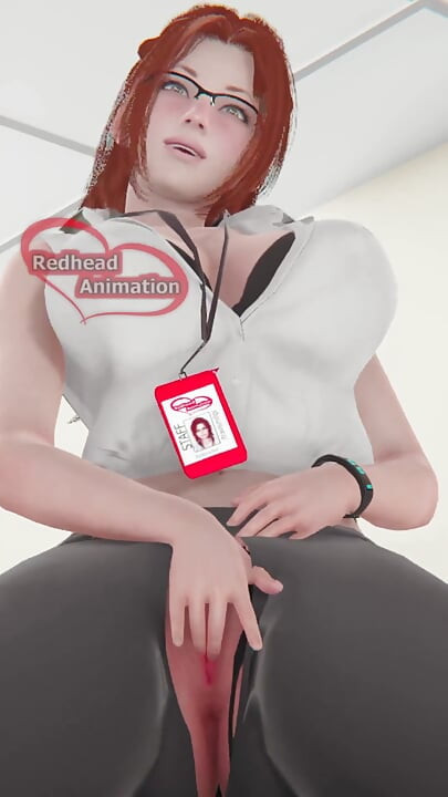 Rothaarige lehrerin bekommt einen schwanz in ihren großen runden arsch gerammt, 3D-porno