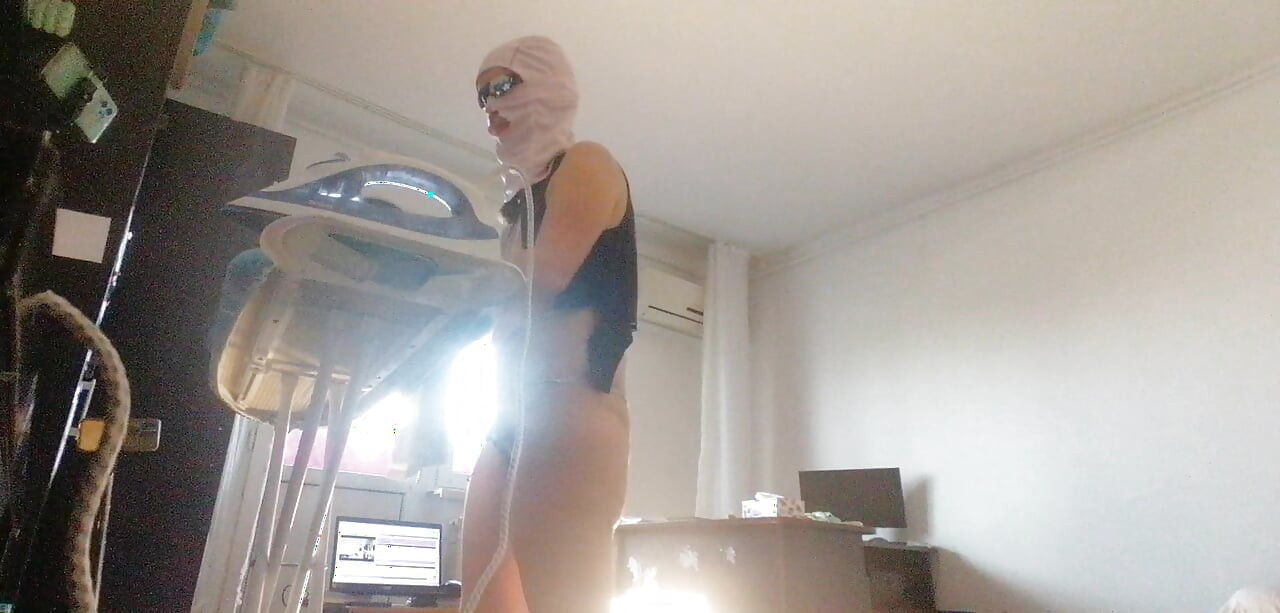Sexy woman does naked cleaning. Brunette, hairy pussy, big ass, big tits. Sexy mom massages herself with a vibrator