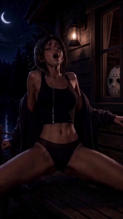 3d anime woman, summer vacation at the lake house halloween | Clip 2