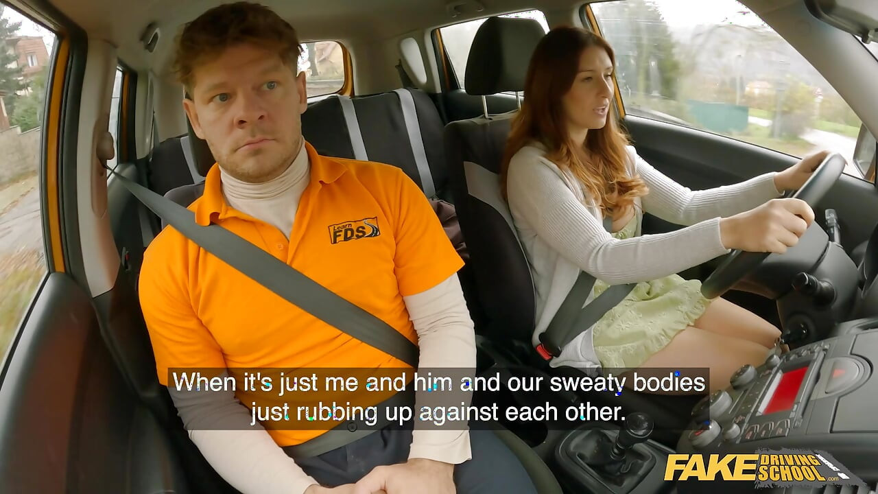 British MILF told me her Sexy Stories and Made Me HARD - Fake Driving School