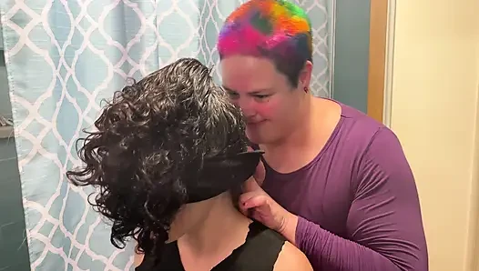 Feeling around in the dark - Blindfolded lovers meet for the first time - Cliff Media Productions