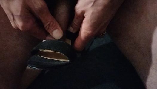 Fucking my wife's heel before I fuck her in the heels.