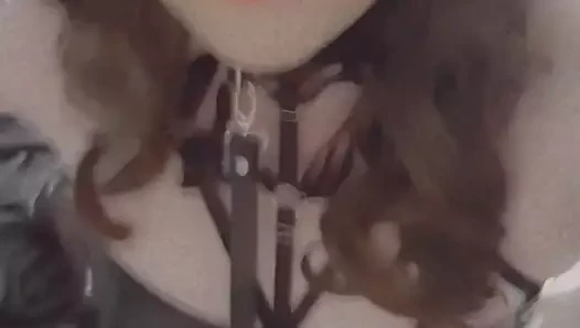 Pathetic Sissy Girl moans while she fucks herself