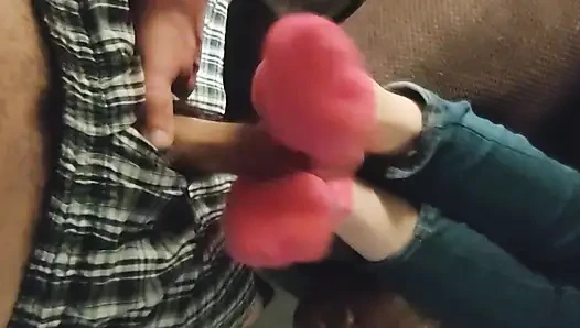 Pink Sexy No-show Nike Socks Footjob Sockjob - Sock Handjob Blue Ankle Socks Cum
