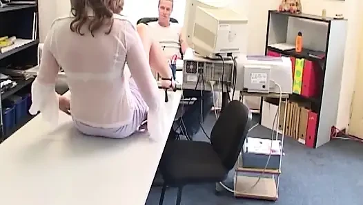 Brunette Sucks Cock Then Gets Pussy Eaten on Desk