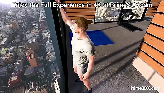 Futanari jimnastik hakimiyeti: Buff adam Prime3DX'te terli bir egzersiz seansında asılı futa tarafından yoğun bir şekilde zevk alıyor