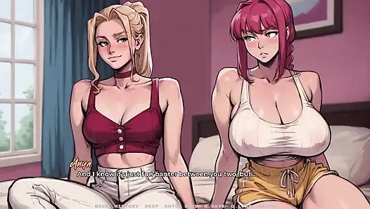 Yeni kız arkadaşım #22 - üvey anne iç çamaşırını gösteriyor - çizgi film porno oyunu