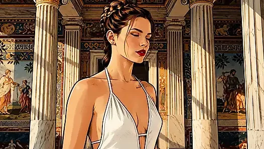 Helen of Troy Fucks and Sucks and Gets Cum Inside Her Pussy and on Her Belly
