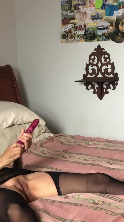Key moment from "Amateur Granny in Lingerie Makes Video for Handsome New Neighbor"