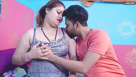 Desi Bold & Horny Step Mom shares Bed with Her Two Step Sons at Same Time  Threesome  ( Hindi Audio )