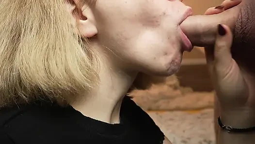 Teasing blowjob that slowly turned into her begging for my cum on her tongue