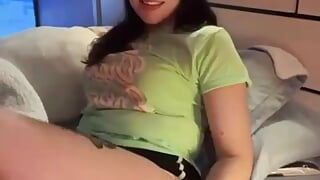 18-year-old with big tits gets naughty on camera