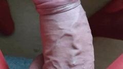 Hard red shiny pantyhose cock & mommy movie