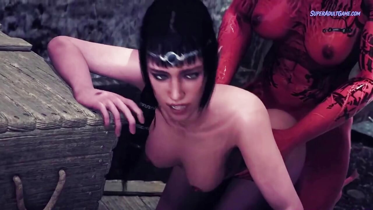 公主被巨屌抓住並操 - 3D扶他動畫