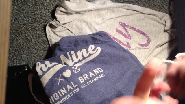 Cum on shirt using soft hoodie