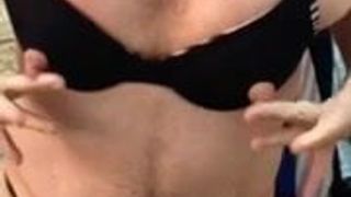Artemus - Crossdresser Cutout Bra & Panty Strip and Tease