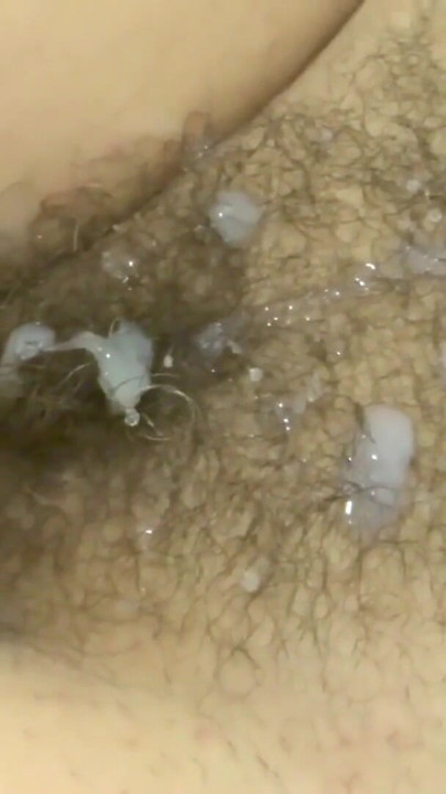 My stepson, with his big cock, cums all over my ass, pussy, and tits. | Clip 1