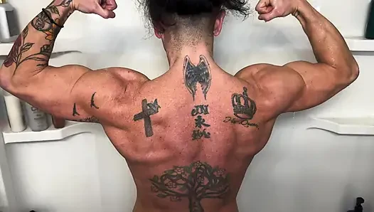 Shower Flex Fantasy: Kandy Flexes and Rips Her Tank Top